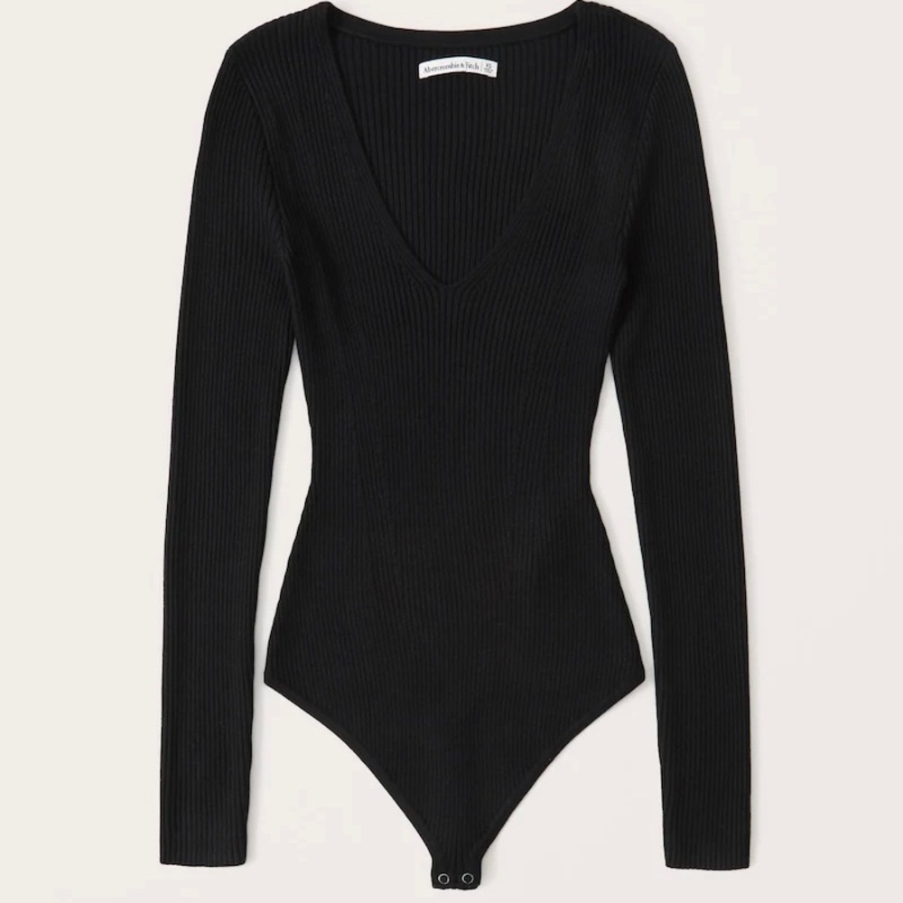 A&F Long Sleeve Deep-V Sweater Bodysuit